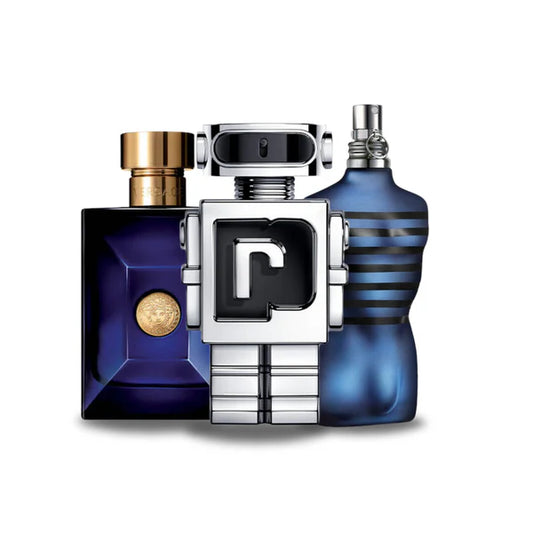 PACK DE 3 PERFUMES: VERSACE DYLAN BLUE, PACO RABANNE PHANTOM Y JEAN PAUL GAULTIER ULTRA MALE 100ML